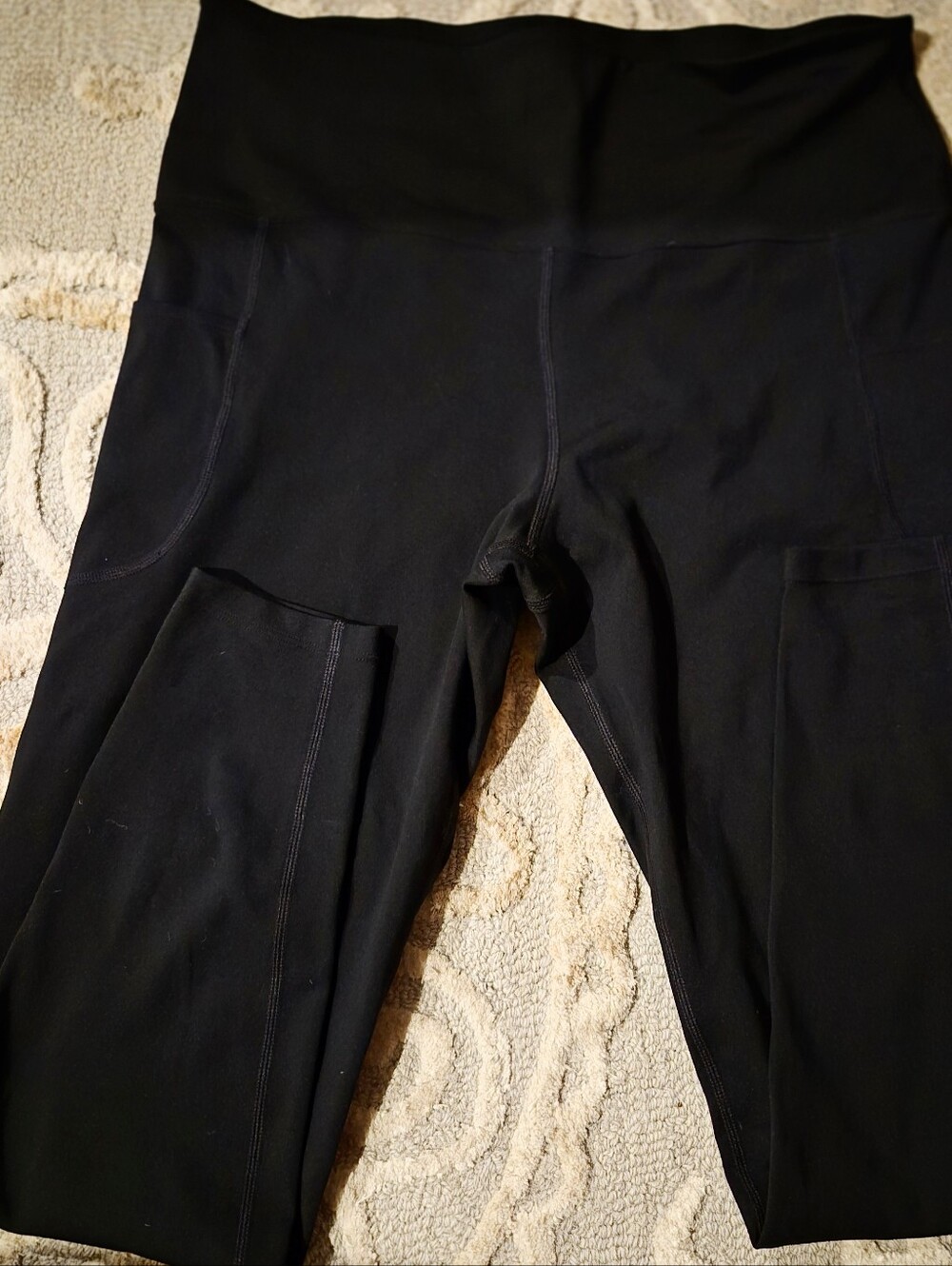 High-Waist Black Pocket Leggings for Women XL